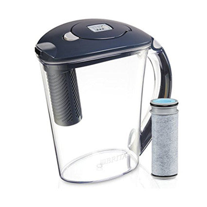 Brita 10 Cup Stream Filter as You Pour Water Pitcher with 1 Filter, Rapids, BPA Free